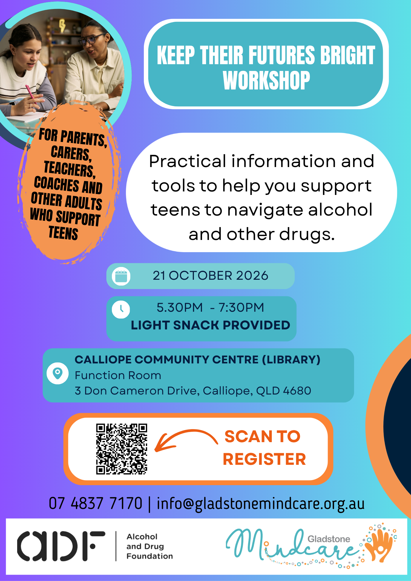 Keep Their Futures Bright Calliope workshop flyer